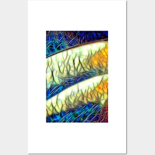 curved shapes in colourful stained glass window style Posters and Art